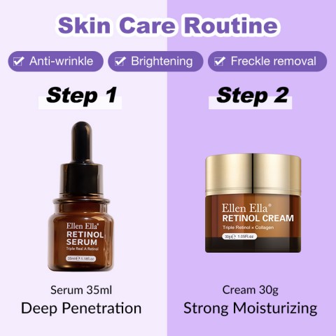 ELLEN ELLA Anti-aging Triple Retinol Face Cream and Serum