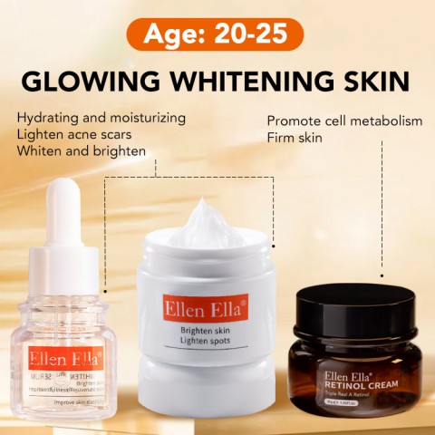 Customized Age Skin Care Combo - suitable for 20-65+ - Morning Prevent & Night Correct - Whitening and anti-aging dual effect