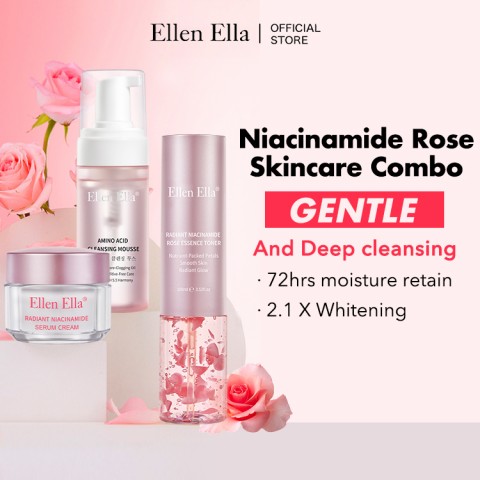 ELLEN ELLA Niacinamide Rose Skin Care Combo