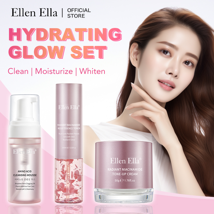 100% Legit-ELLEN ELLA 3-in-1 Tone Up Cream -Best Matching Amino acid cleansing mousse & rose toner