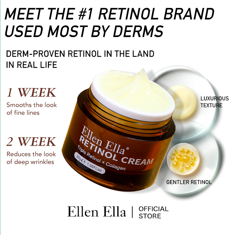 Upgrade Ellen Ella Retinol Face Cream - Effect increased by 50% - Help reveal smoother, firmer-looking skin with this gentle retinol treatment