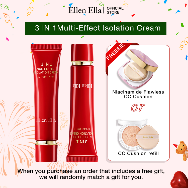 Buy Now Get Gift!ELLEN ELLA 3 IN 1 Multi-Effect lsolation Cream-1 Bottle Worth 3 Bottles=Makeup Primer+Sunscreen+Tone Up Cream