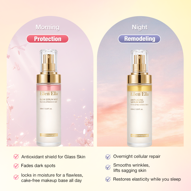 Get Your 16H Glass Skin Glow in Just One Spray - 3 IN 1 Serum Mist Duo - Whitening & Anti-Aging & Repair