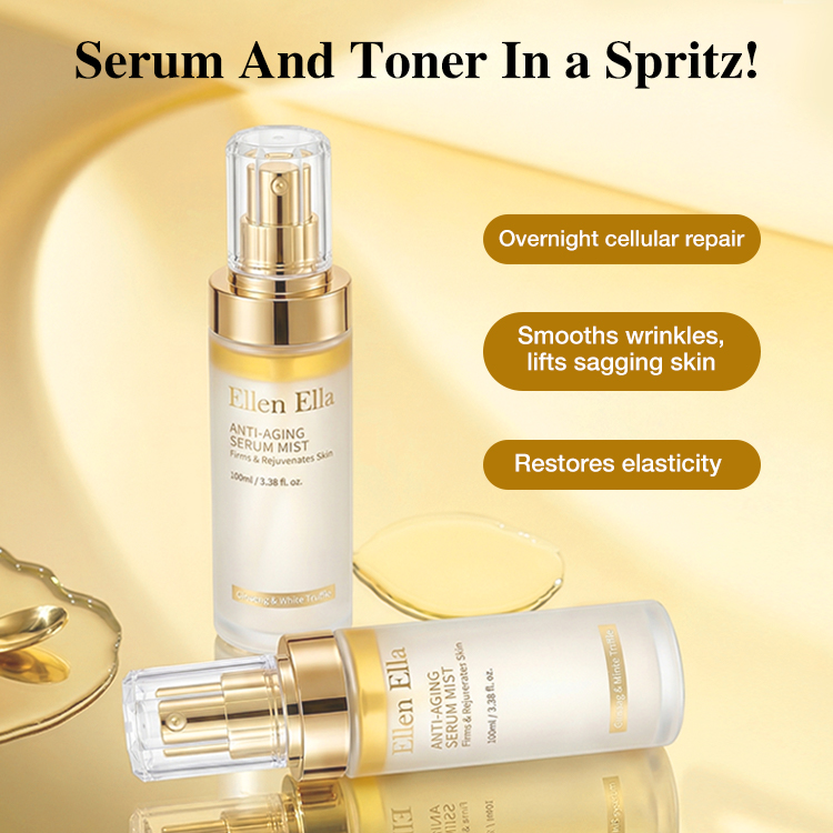 Ellen Ella White Truffle-Ginseng Anti-Aging Serum Mist. A Favorite Among Flight Attendants. Just One Spray Helps Smooth The Appearance Of Wrinkles And Restore Skin Elasticity.