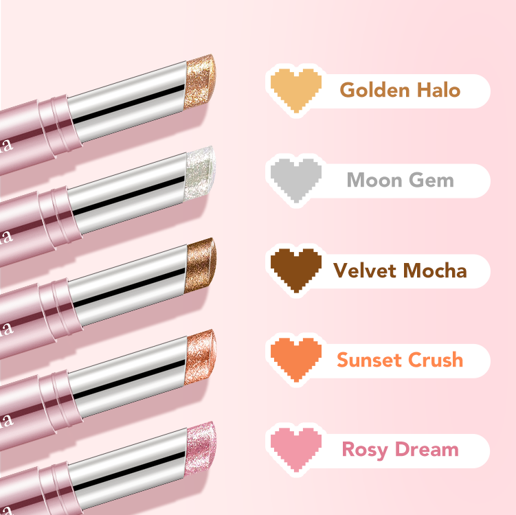 New Launch | Ellen Ella Jelly Eyeshadow Stick | 5 each ₱339 | Cooling Jelly Texture | 8H Wear | One-Swipe Application | Intense Shimmer & Glitter Finish | Effortless Eyeshadow Stick