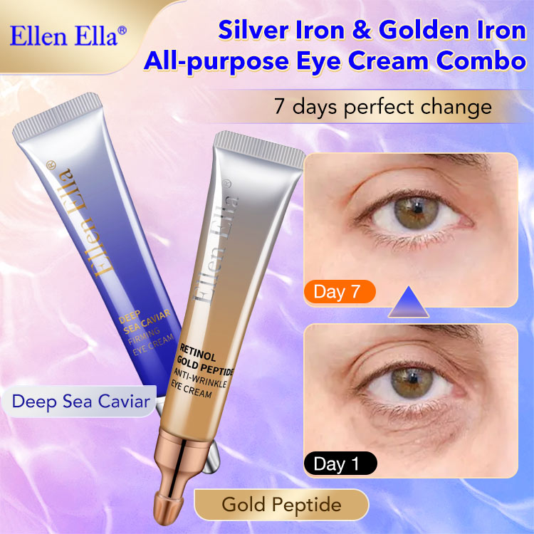 ELLEN ELLA Golden Iron & Silver Iron Combo All Purpose Eye Cream combo - Remove dark circles, eye bags, wrinkles in 7 Days