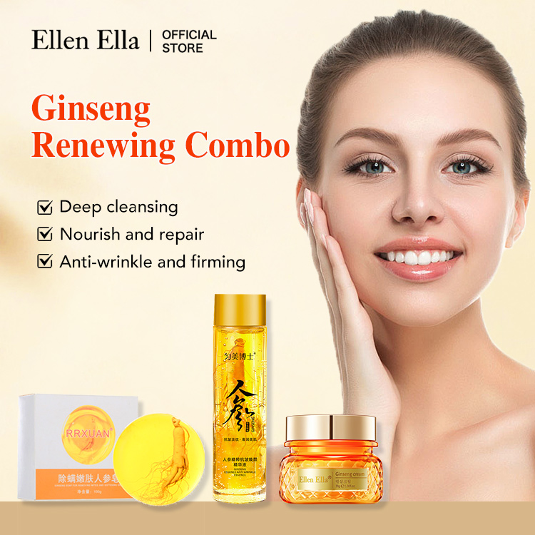 Ellen Ella Ginseng Soap,Essence Toner And Cream