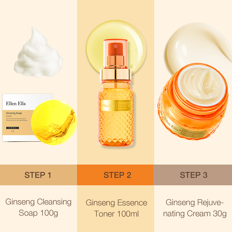 New Product Offers-Ellen Ella Ginseng Soap,Essence Toner And Cream-10 times the anti-aging effect of ordinary ginseng