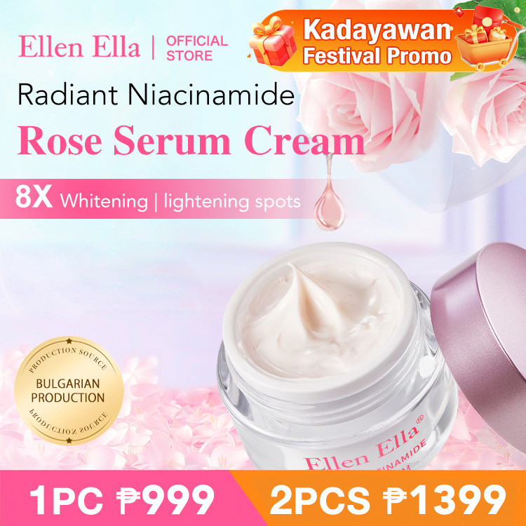 Kadayawan Festival Promo-Ellen Ella Radiant Niacinamide Serum Cream-Contains 75% rose essence, the whitening effect is 8 times that of ordinary creams 