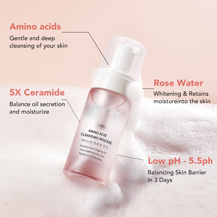 Low Ph Amino Acid Gentle Cleansing Mousse 120ml-Buy 1 take 1-Cleasing and Makeup remover in one(such as tone up cream and sunscreen)