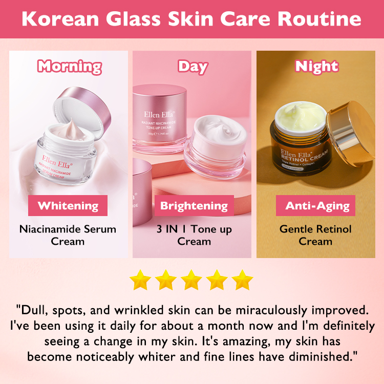 Christmas Mega Sale — Get A Free Ellen Ella Makeup Bag-Ellen Ella 3-in-1 Whitening & Anti-Aging Set – Niacinamide Serum, Retinol, Tone-Up Cream – Brightening, Spot Lightening, Anti-Wrinkle, Sun Protection