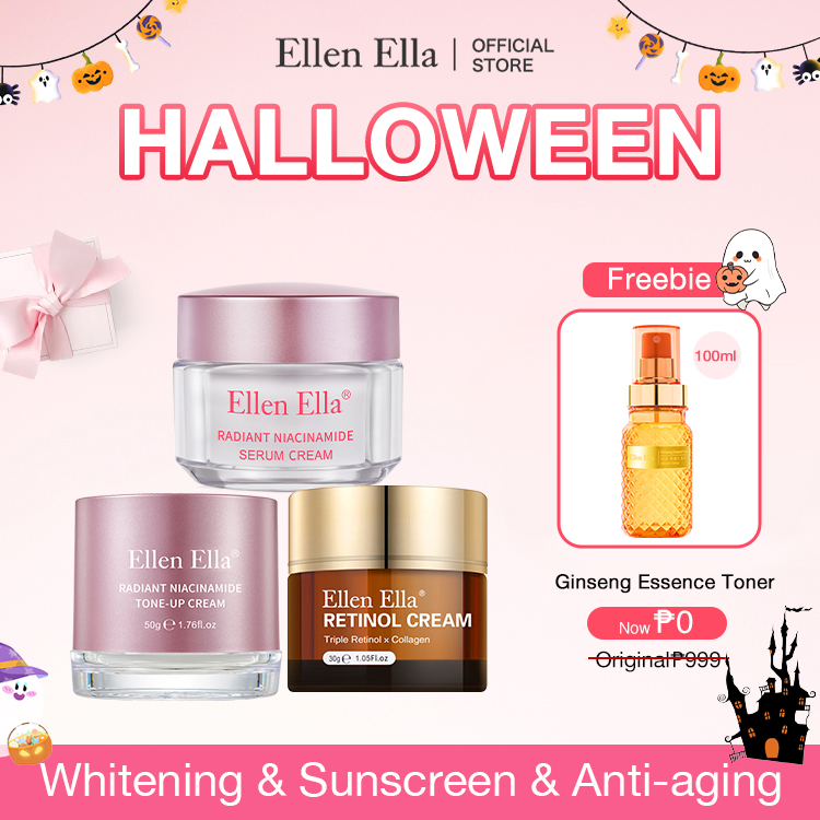 BUY NOW GET GINSENG SOAP FREE-ELLEN ELLA GlowCycle Cream Combo -Niacinamide Cream for Morning Boost, 3-in-1 Tone up Cream for Day Glow, Retinol Cream for Night Renew - Get rid of dull and aging skin