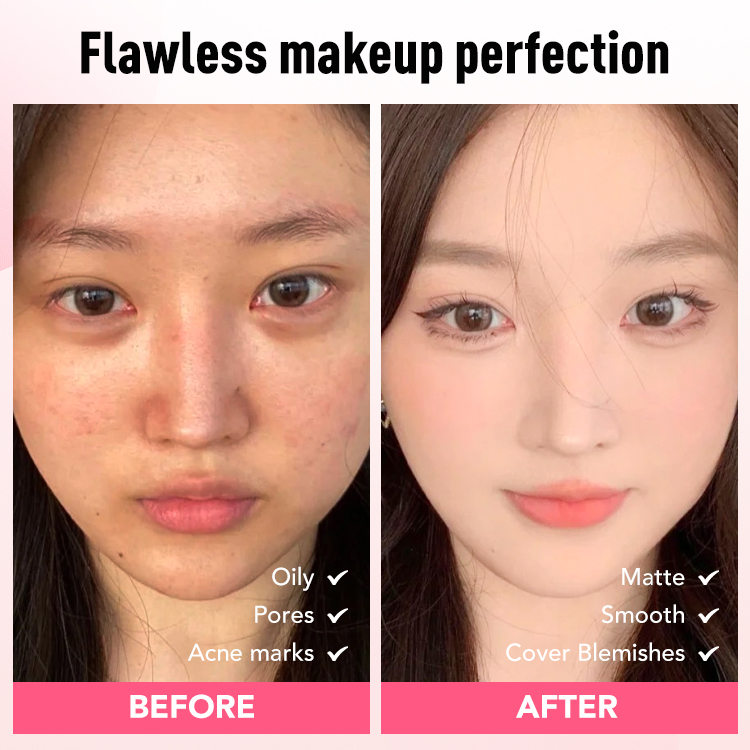 2 steps get perfect makeup-Ellen Ella Perfect Glow CC Cushion Bundle-Brightening Hydrating Primer and CC Cushion Foundation