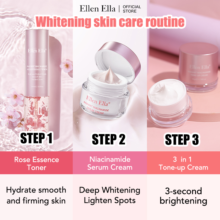 ELLEN ELLA  Rose Niacinamide Whitening Trio-Deep whitening