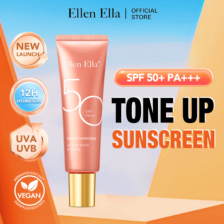 Ellen Ella New Upgrade Tone Up Sunscreen-SPF50 + PA+++,Naturel brightening,12 hours sun protection-Safety and environmental protection-buy 1 take 1