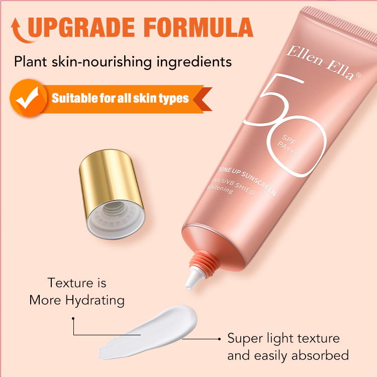 Ellen Ella New Upgrade Tone Up Sunscreen-SPF50 + PA+++,Naturel brightening,12 hours sun protection-Safety and environmental protection-buy 1 take 1