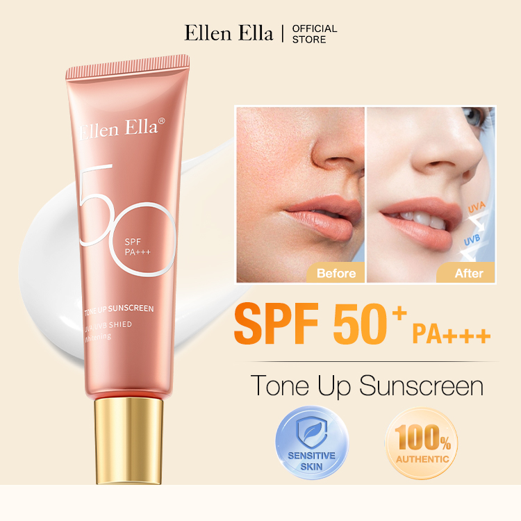 Buy 1 Take 1-Ellen Ella New Upgrade Tone Up Sunscreen-SPF50 + PA+++,Naturel brightening,12 hours sun protection-Safety and environmental protection