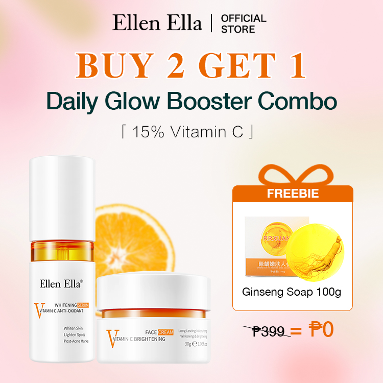 ELLEN ELLA Daily Glow Booster Combo-Whiten skin tone and Fade Melasma, Freckles, Sunspots Acne Scars